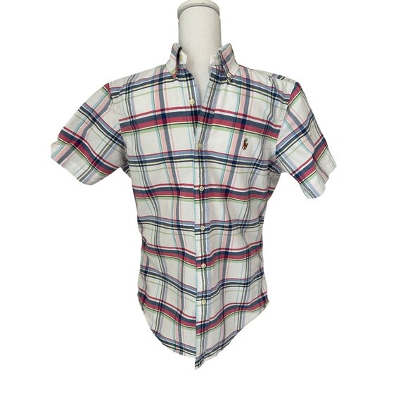 Ralph Lauren Mens Size Small Cotton Twill Plaid Short Sleeve Preppy Button Down - Picture 1 of 10